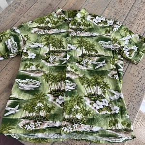 Vintage 90s Pacific Legend Airplanes & Palm Trees Hawaiian Shirt Size XXL - Bild 1 von 9