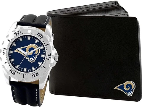 Los Angeles St. Louis Rams Men's Watch and Wallet Gift Set Football NFL-WAW-LA Cover