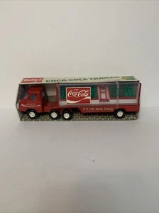 VINTAGE 1980’s BUDDY L COCA COLA SEMI TRUCK w/ COCA COLA GREEN BOTTLES RED CRATE - Picture 1 of 12