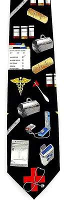 Corbata negra para hombre con corbata al consultorio médico enfermera  Foto 1 de 3