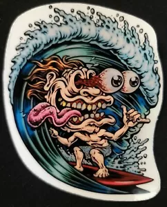 RAT FINK STICKER ”SURF WAVE DUDE” 3“ X 4” TOTALLY COOL SURF'S UP COWABUNGA! - Picture 1 of 2