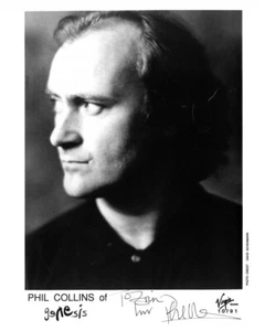Phil Collins Signed Genesis Virgin Publicity Photo B/W 8x10 Photo JSA #AF76013 - Picture 1 of 2