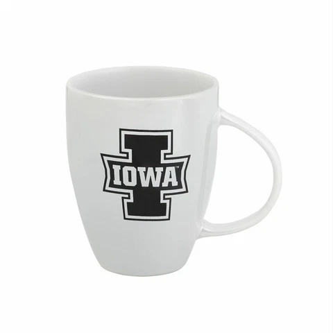 NCAA Iowa Hawkeyes 18 oz White Luster Coffee Mug Cup Cover