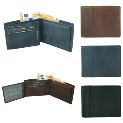 Geldbörse Geldbeutel Portemonnaie Echt Leder RFID Antik Flach Unisex Rindsleder - Bild 1 von 4