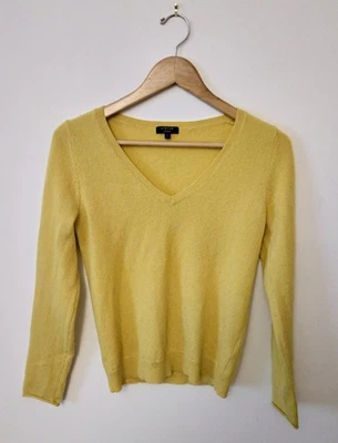 Jigsaw 100% Mujer Cachemir Jersey Talla Amarillo Claro Color Talla S Foto 1 de 4