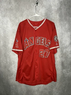 100% аутентичная винтажная футболка Mike Trout Majestic Los Angeles Angels размер XL - Изображение 1 из 4