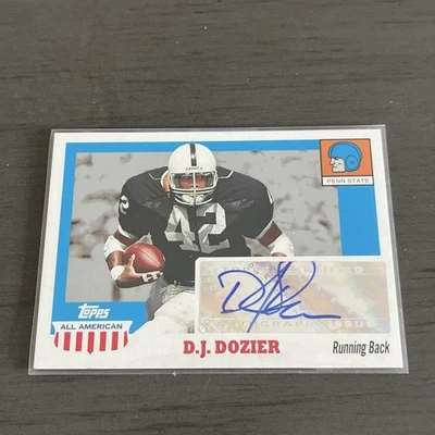 2005 Topps All American Football DJ Dozier Auto Penn State Throwback !! - Image 1 of 2