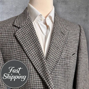Vintage PENDLETON TWEED WOOL Mens Blazer Sport Coat Two Button Jacket 44L Gray - Picture 1 of 15