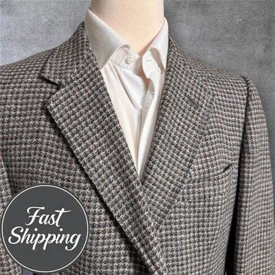 Vintage PENDLETON TWEED WOOL Mens Blazer Sport Coat Two Button Jacket 44L Gray - Image 1 of 4