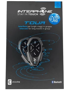 Interphone TOUR HD - 40mm HD speakers - double Bluetooth motorcycle kit Fast Shi - Picture 1 of 9