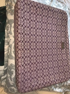 Coach Purple Signature Laptop Computer Sleeve Case Bag 10.5 x 14" Zip Padded - Picture 1 of 6