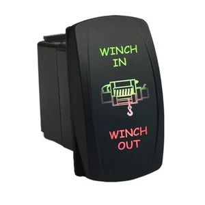 Interruptor basculante WINCH IN WINCH OUT 653GRM 12V momentáneo LED verde rojo 12V 20A - Imagen 1 de 1