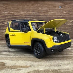 *BRAND NEW* Welly 1:24 Diecast Car Jeep Renegade Trailhawk Yellow SUV Truck - Picture 1 of 23