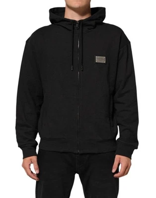 Dolce & Gabbana Sudadera con Capucha Cremallera Completa Logo Negra Suéter para Hombre Auténtico Foto 1 de 4