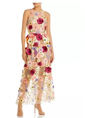 Maxi Vestido Milly Hannah 3D Floral Sin Mangas Talla 4 Desnudo/Multi Foto 1 de 4