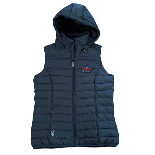 Gilet Spyder donna taglia L Supreme puffer grigio polare con cappuccio Coors leggero