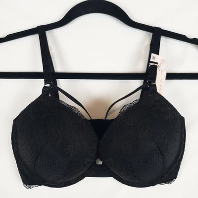 Sujetador Push-Up Victorias Secret Muy Sexy 32DD Tirantes Acolchado Todo Encaje Negro Nuevo con Etiquetas Foto 1 de 4