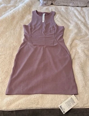 Lululemon ребристый Softstreme Slim-Fit бак платье новый с Ярлыками Sz 10 лаванды Lux - Изображение 1 из 4