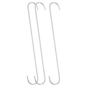 3Pcs S Hooks for Hanging, 19.7 Inch Extra Long Iron Hangers, Matte Silver - Picture 1 of 6