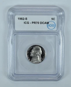 1982-S Jefferson Nickel PR70 DCAM ICG *6557 - Picture 1 of 5