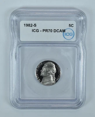 1982-S Jefferson Nickel PR70 DCAM ICG *6557 - Image 1 of 4