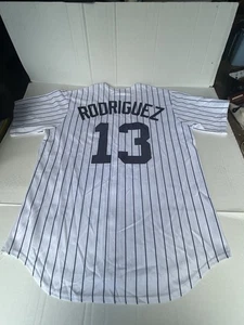 Vintage Majestic Alex Rodriguez Pinstripe NEW YORK YANKEES Men MLB Team JERSEY L - Picture 1 of 8