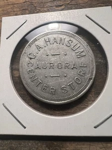 Vintage 50 Cent Trade Token, C. A. Hansum Store in Aurora Center, SD. - Bild 1 von 2