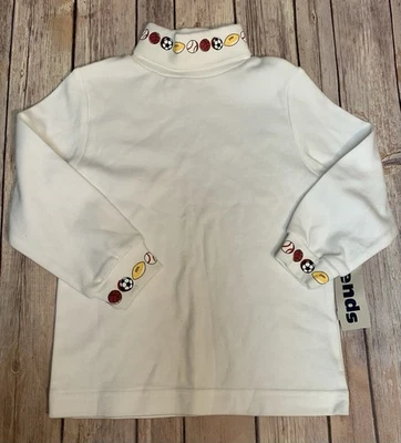 Just Friends Vintage New With Tags Boys 3T Sports Print Turtle Neck 100% Cotton - Image 1 of 4