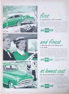 1950 Vintage Chevrolet Wall Art, Unique Colors Post WW2 Car Advertisement  - Picture 1 of 1
