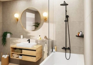 New Hansgrohe Vernis Blend Showerpipe 240 1jet With Bath Thermostat Matt Black - Picture 1 of 7