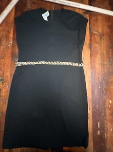 Vintage Jessica Howard by Mitchell Rodbell Petite Dress Gold Belted Black 4P - Picture 1 of 13