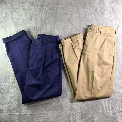 (lote 2) Jos. A. Pantalones de algodón plisados delanteros Bank Traveler's Collection 34x32 Foto 1 de 4