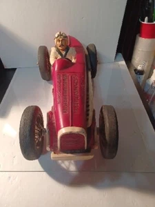Vintage, Rare Bugatti. Lg. Racing Sports Car. Classic Sculpture. W/ Driver. - Picture 1 of 19