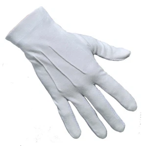 SALE White Masonic Services Gloves Mickey Mouse Mime Santa Suit Fancy Dress - Picture 1 of 2