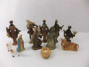 Christmas Nativity Scene Set Figures Polyresin Figurines Baby Jesus 3 Kings - Picture 1 of 10