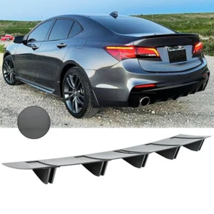 Carbon Fiber Rear Bumper Diffuser 5 Fins Spoiler Splitter For Acura TL TLX TSX - Foto 1 di 11