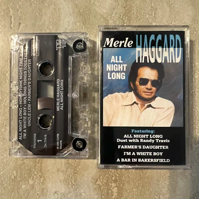 Cassette Merle Haggard All Night Long ©1991 Curb Records Tested (New Case) - Image 1 of 2