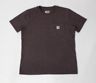Carhartt T-Shirt Maroon - Size Youth Large 12-14 Loose Fit - Logo Front Pocket