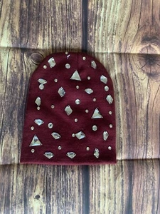 Cappello berretto donna Tasha argento strass maglia bordeaux nuovo senza etichette 100% acrilico OS - Foto 1 di 8