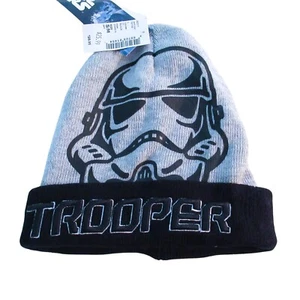 Star Wars Storm Trooper Beanie Boys Sz S/M Winter Ski Hat Embossed 4-7 YR - Picture 1 of 4
