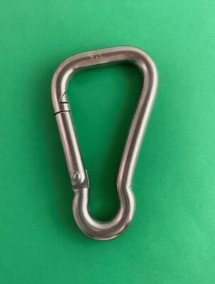 US STAINLESS Stainless Steel 316 Spring Hook No Eye with Flat Top 3/8" (10mm) Marine Grade