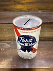 EX+ Vtg 60s PABST BLUE RIBBON COIN BANK Flat Top Beer Can HIGH GRADE 32 OZ Can