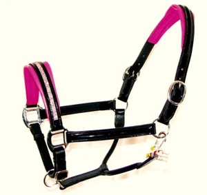 COLLAR DE CABEZA FSS FUCSIA ROSA CALIENTE BRILLO Patente CRISTAL BLING Confort POSH HALTER - Imagen 1 de 3
