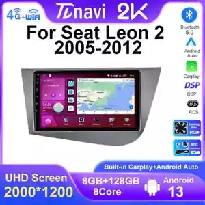 Android Car Radio CarPlay For Seat Leon 2 MK2 Multimedia Video Player GPS Screen - Picture 1 of 32