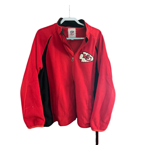NFL Kansas City Chiefs Red Full Zip Sweater Size Medium Cover