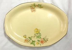 Piatto da portata vintage Homer Laughlin modello rosa 15 x 11 bel piatto cena - Foto 1 di 12