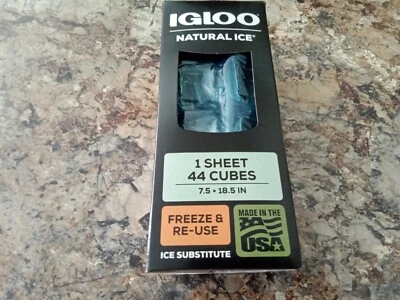 Igloo Natural Ice 1 Folha 44 Cubos Congelar e Reutilizar Feito nos EUA Novo - Imagem 1 de 4