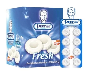 PECTOL Fresh Eucalyptus Flavor Candy Pastilles with Vitamin C FULL BOX 24 Packs - Picture 1 of 6