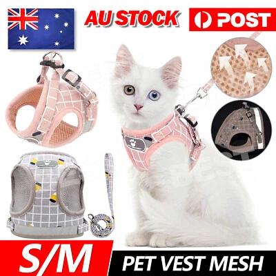 Kitten Dog Cat Walking Harness Lead Leash Collar Pet Vest Mesh Adjustable New - image 1 of 4