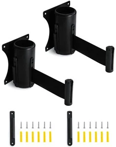 Wall Mounted Retractable Belt Barrier, 2 Pack Crowd Control Wall Barrier - Picture 1 of 7